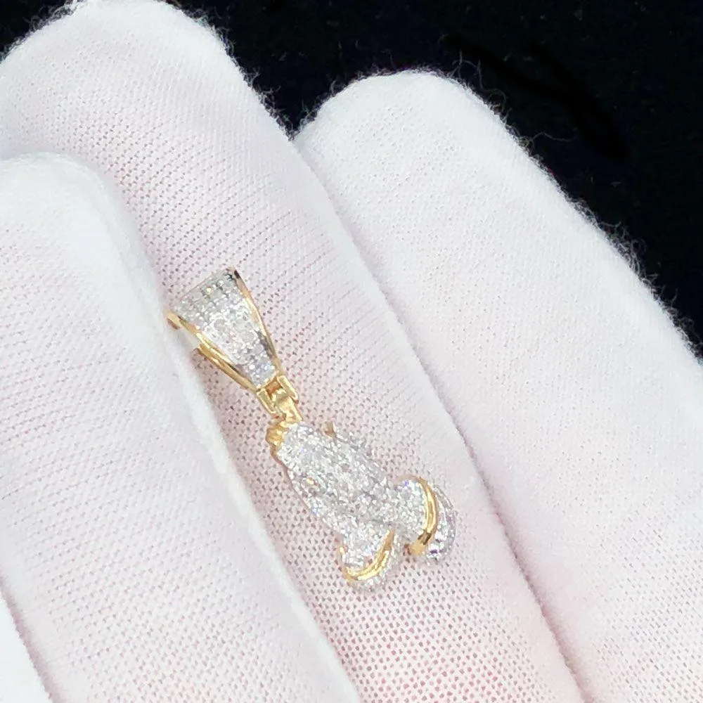 Nano Praying Hands Diamond Pendant .22cttw 10K Yellow Gold