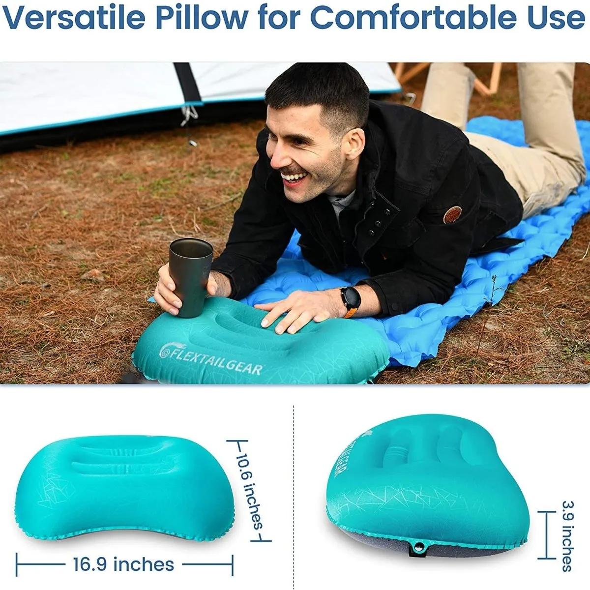 Oreiller gonflable ultraléger & ergonomique 105g FLEXTAILGEAR - Outdoor pillow