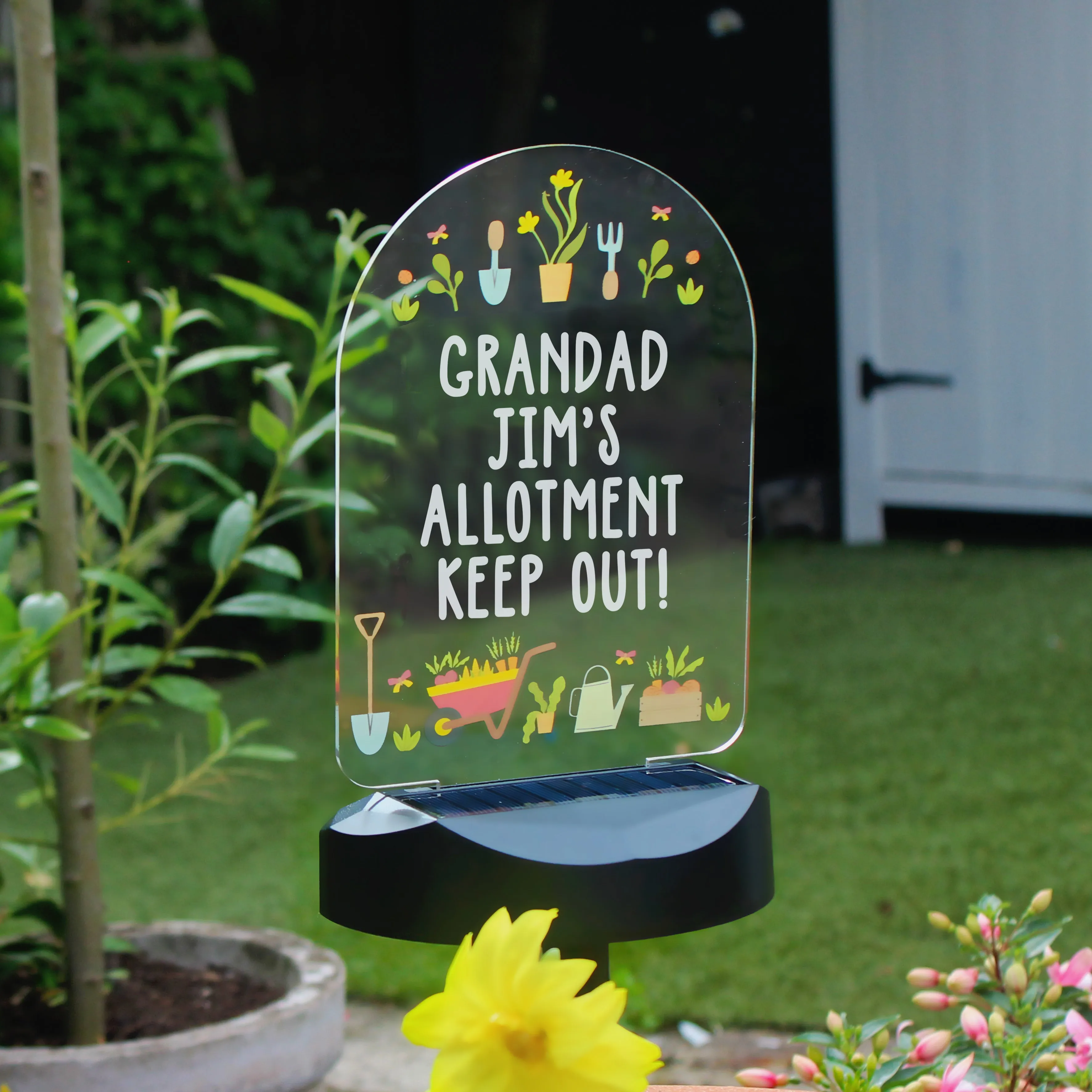 Personalised Vegetable Patch Outdoor Solar Light