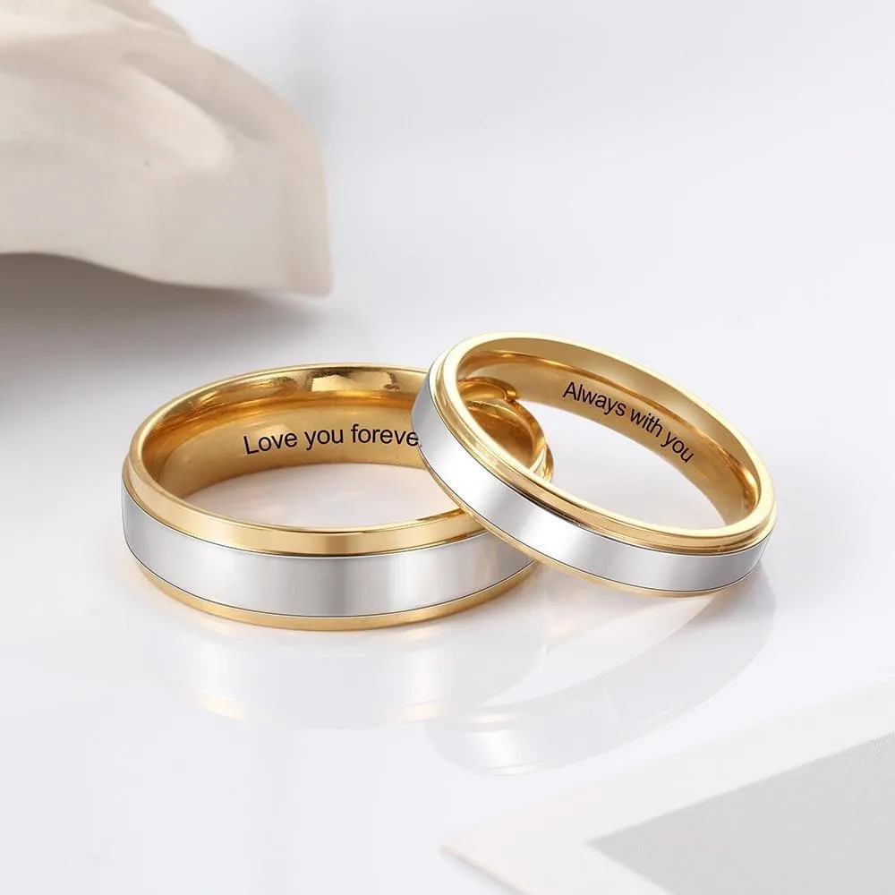 Personalized Couple Rings with Customized Engraving