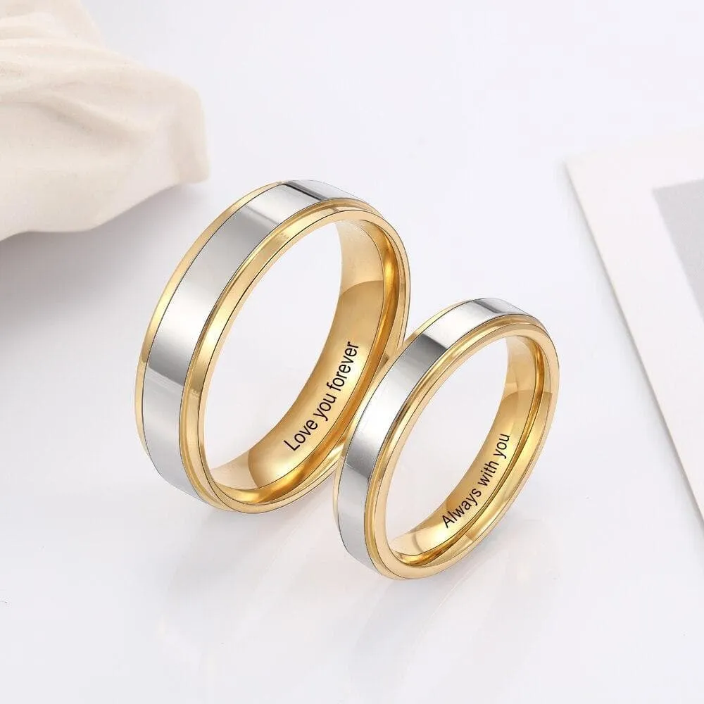 Personalized Couple Rings with Customized Engraving