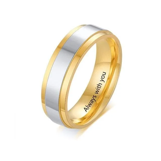 Personalized Couple Rings with Customized Engraving