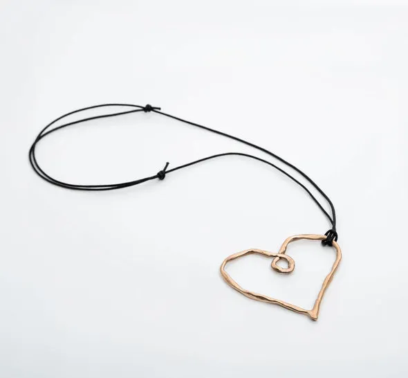 Pesci Che Volano Cuore Heart Bronze Pendant