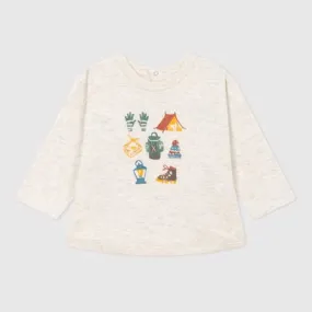 Petit Bateau Long Sleeve Top - Camping - Oatmeal