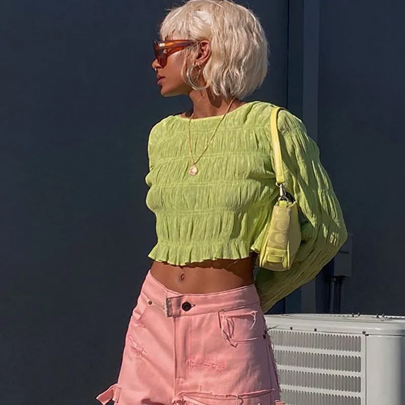 Pleated Aesthetic Crop Top