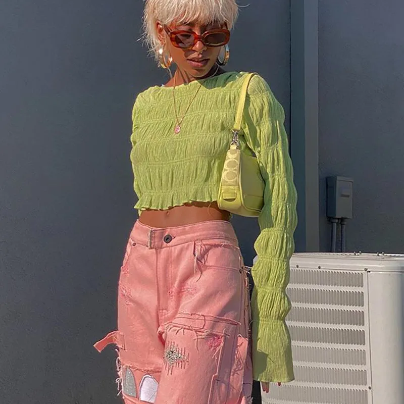 Pleated Aesthetic Crop Top