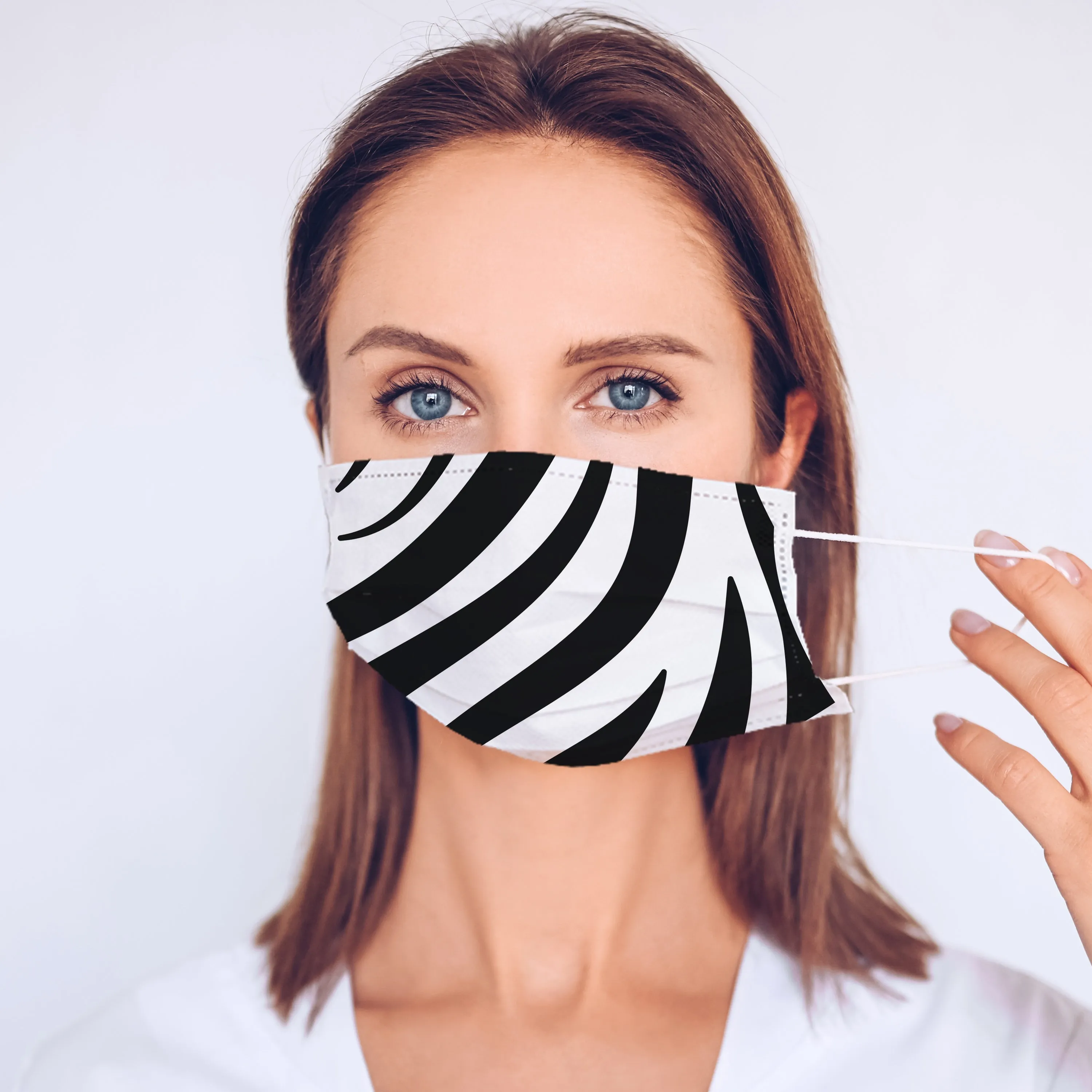 Printed Face Mask - Bold Zebra Stripes Design