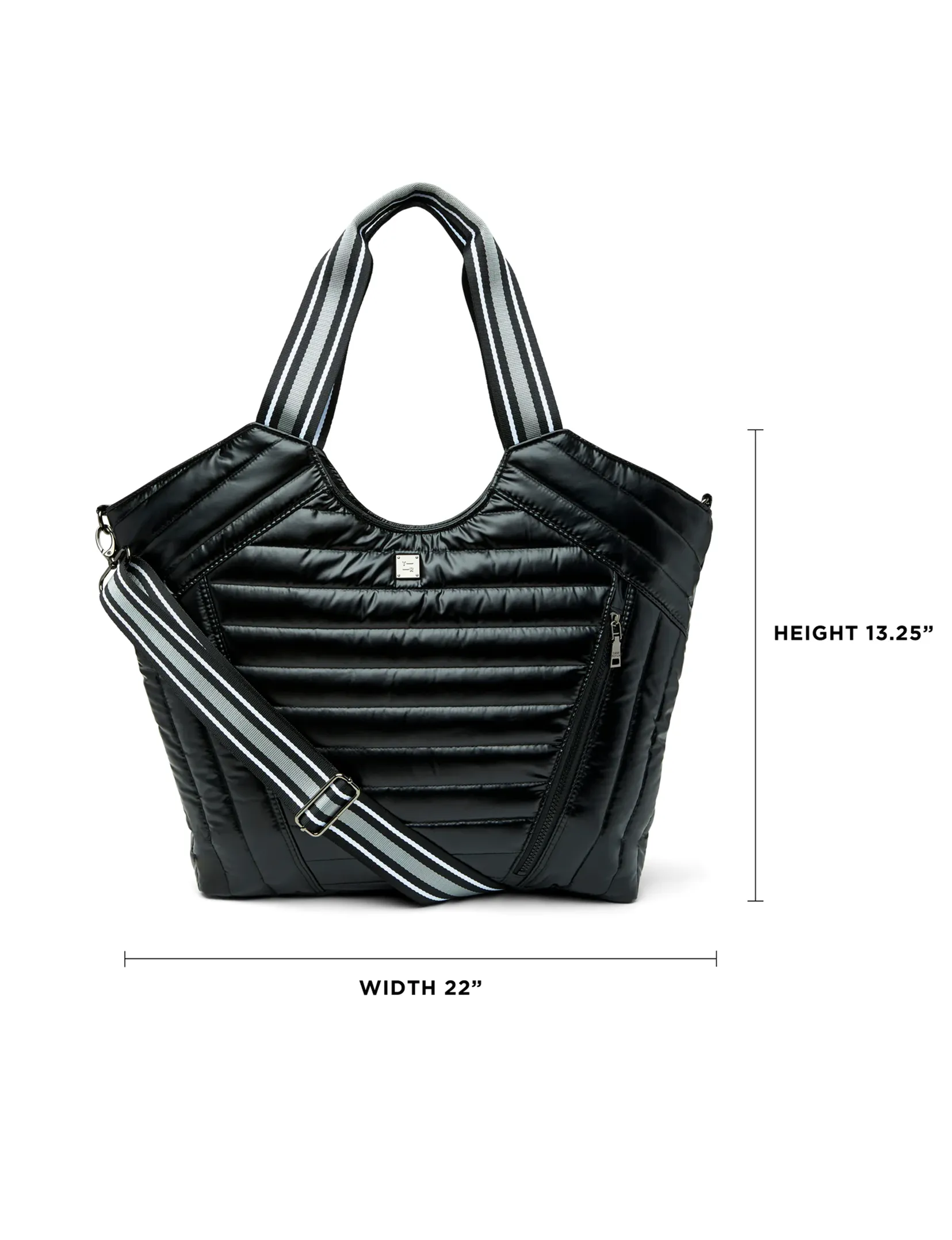 Puzzle Tote, Shiny Black