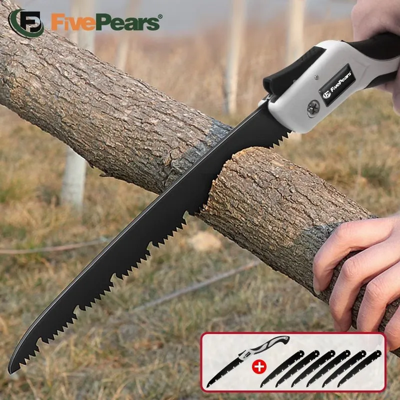 Scie de camping / bushcraft pliante lame en alliage sk5 FivePears - Fp bush