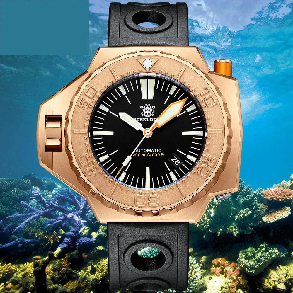 SD1969S Bronze Men's 1200M Waterproof Japan NH35 Automatic Bi Direction Bezel Diving Wristwatch