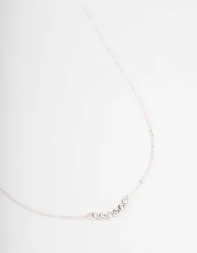 Silver Linear Bezel Diamante Necklace