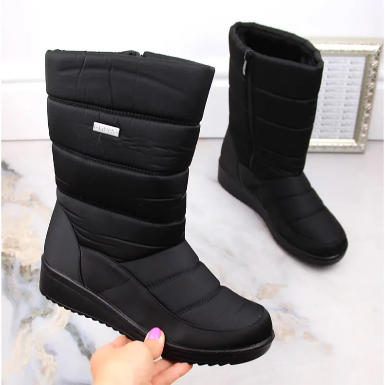 Snow boots women's high boots black News 5028