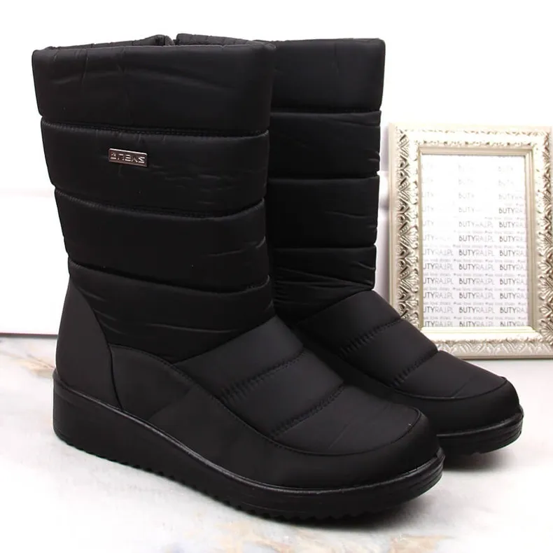 Snow boots women's high boots black News 5028