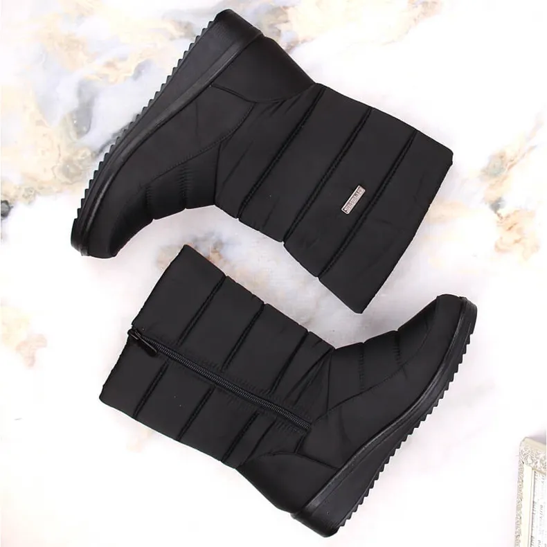 Snow boots women's high boots black News 5028