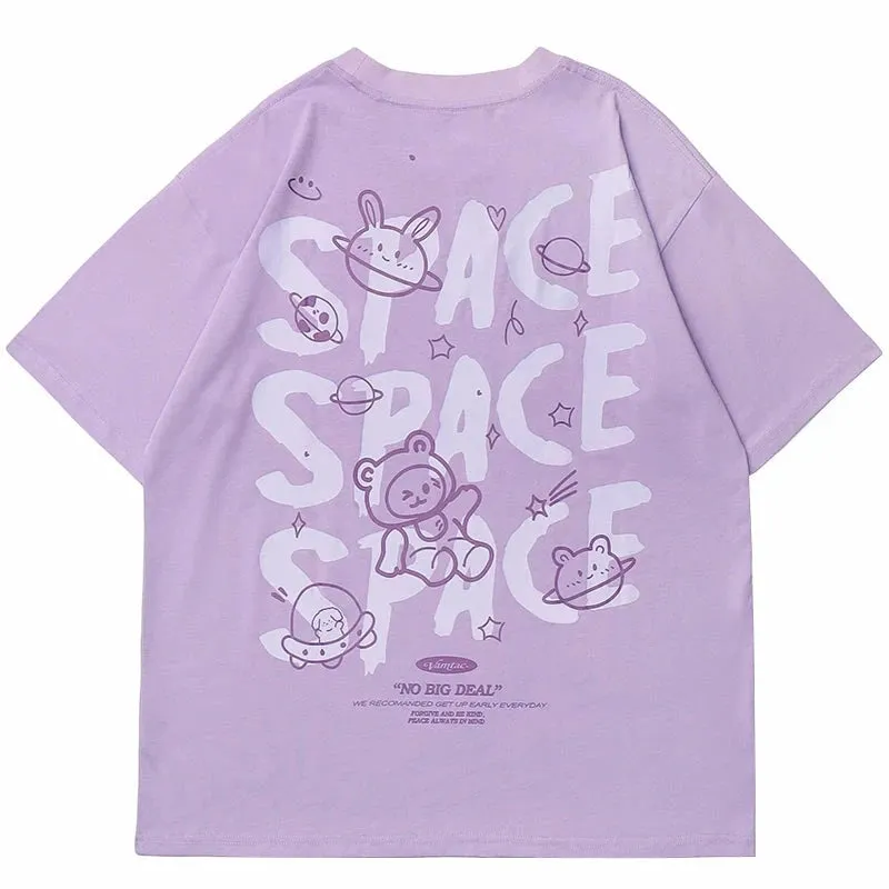 Space Rings  Happy Bear Anime T-Shirt