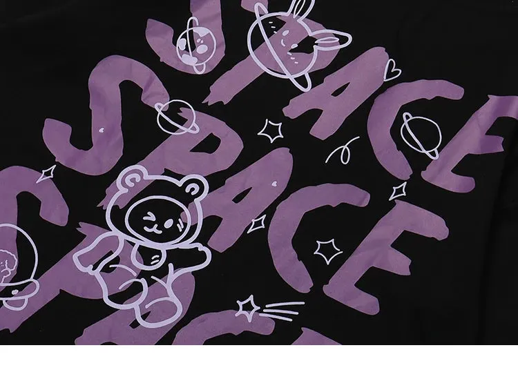 Space Rings  Happy Bear Anime T-Shirt