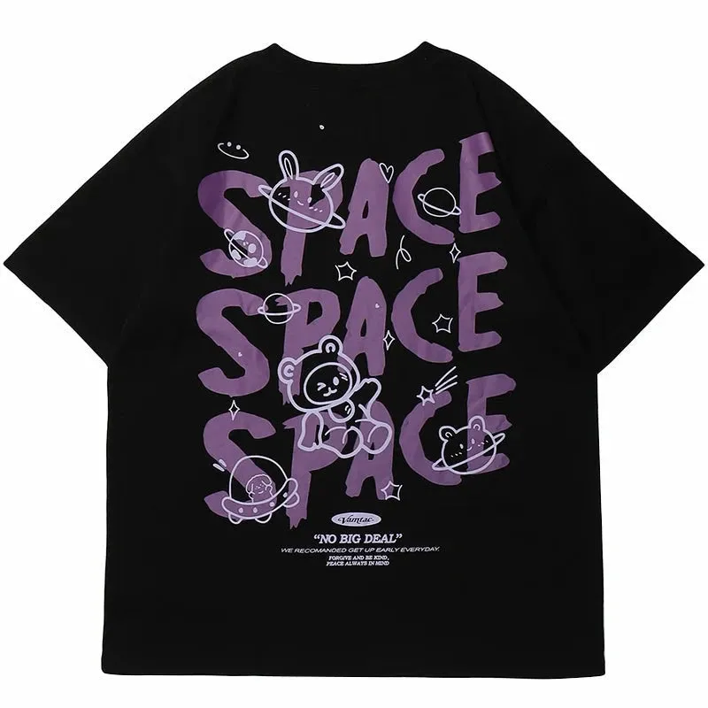 Space Rings  Happy Bear Anime T-Shirt