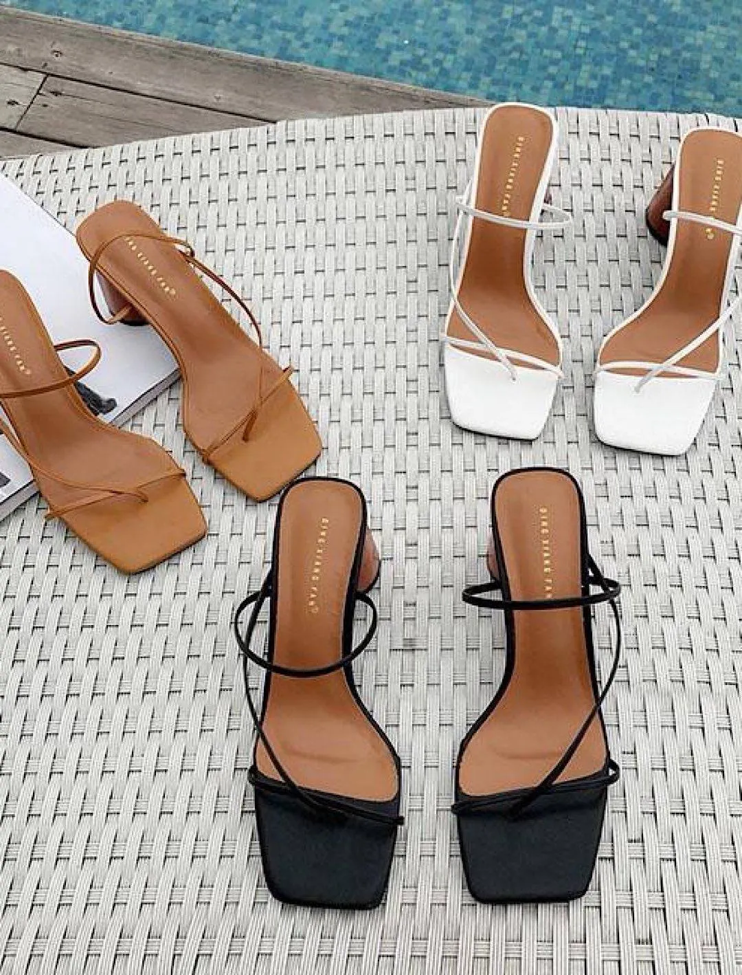 Square Toe Strappy High Heel Sandals