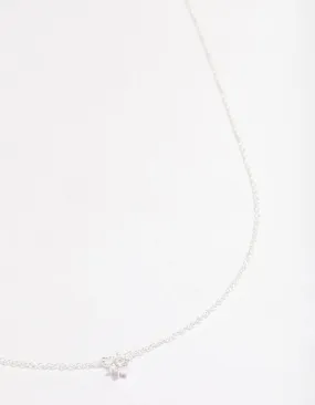 Sterling Silver Cubic Zirconia Dainty Pendant Necklace