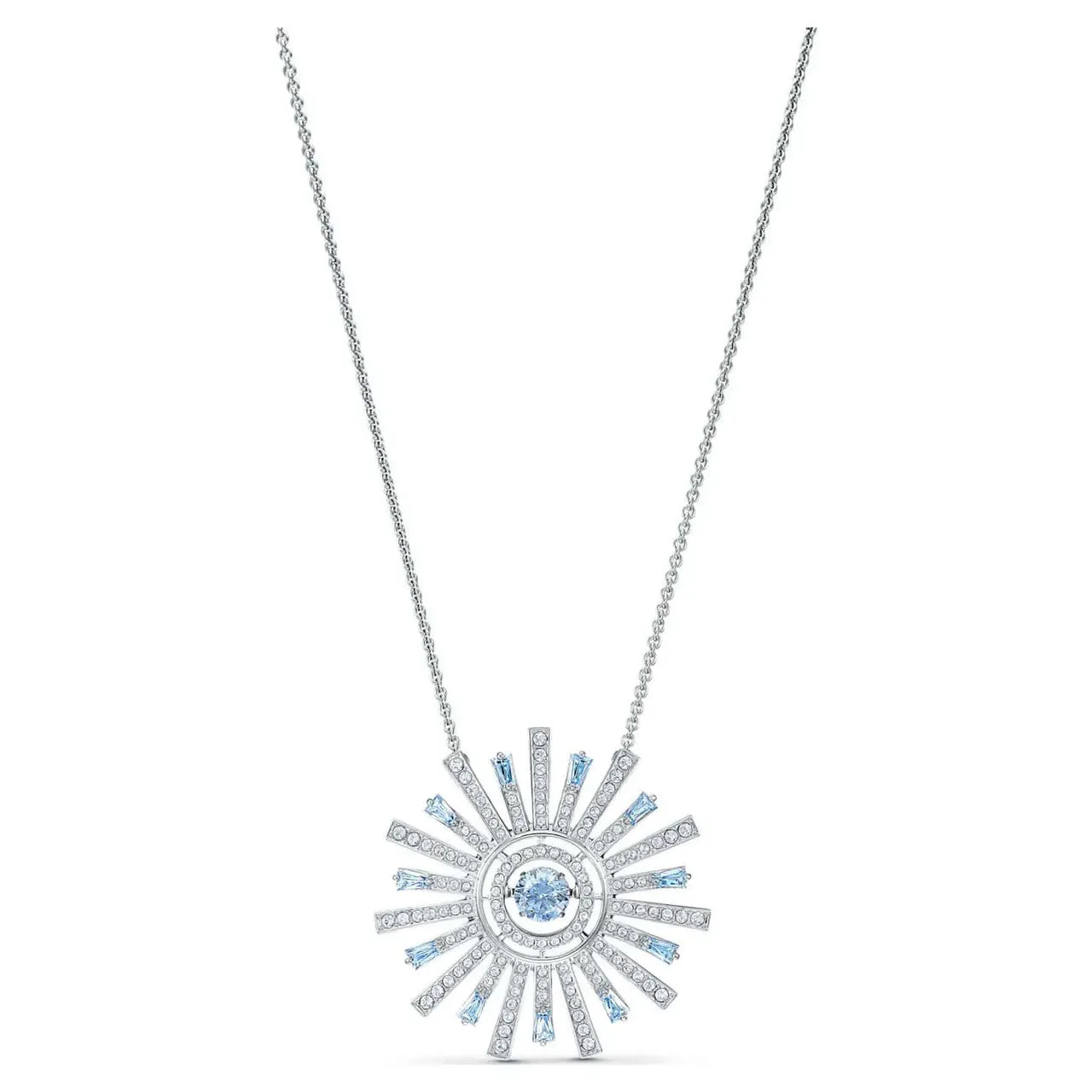 Swarovski Crystal Sunshine 125th Anniversary Necklace, Blue, Rhodium Plated -5536731