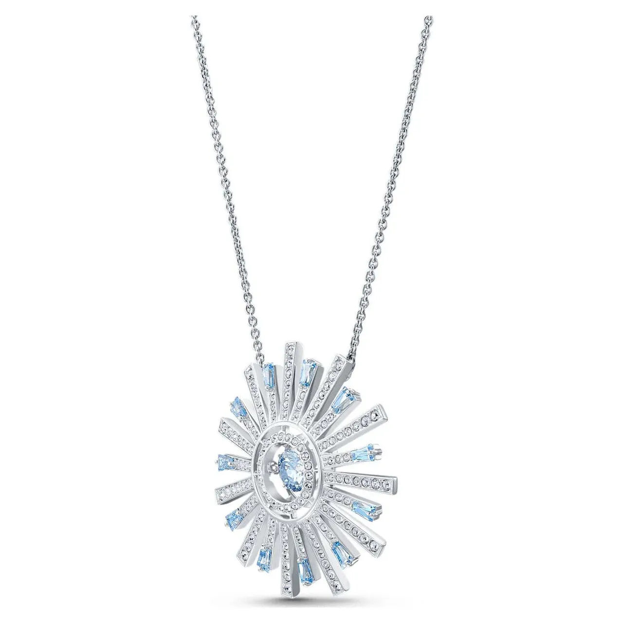 Swarovski Crystal Sunshine 125th Anniversary Necklace, Blue, Rhodium Plated -5536731