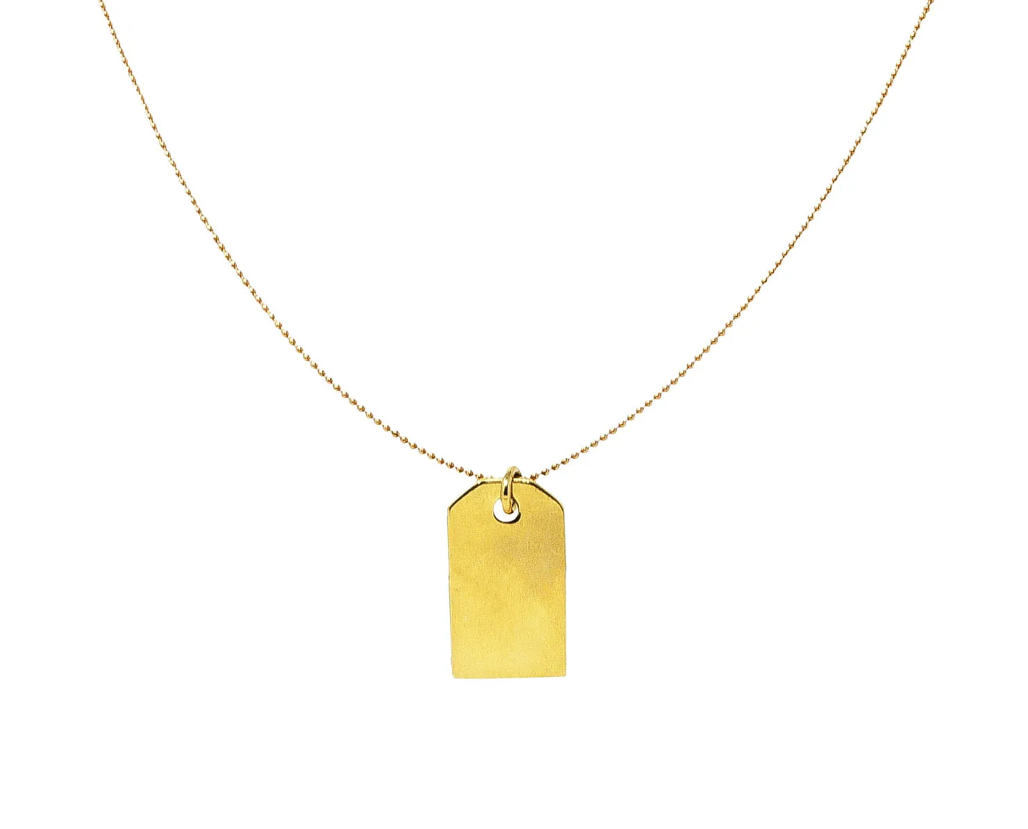 Tiffany & Co. 18 Karat Yellow Gold Vintage Tag Pendant Necklace