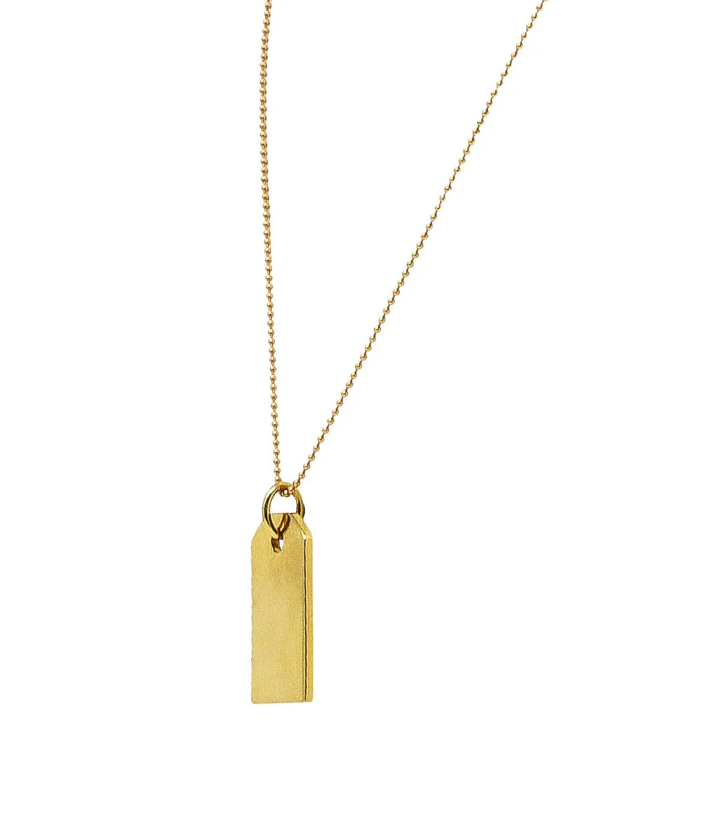 Tiffany & Co. 18 Karat Yellow Gold Vintage Tag Pendant Necklace