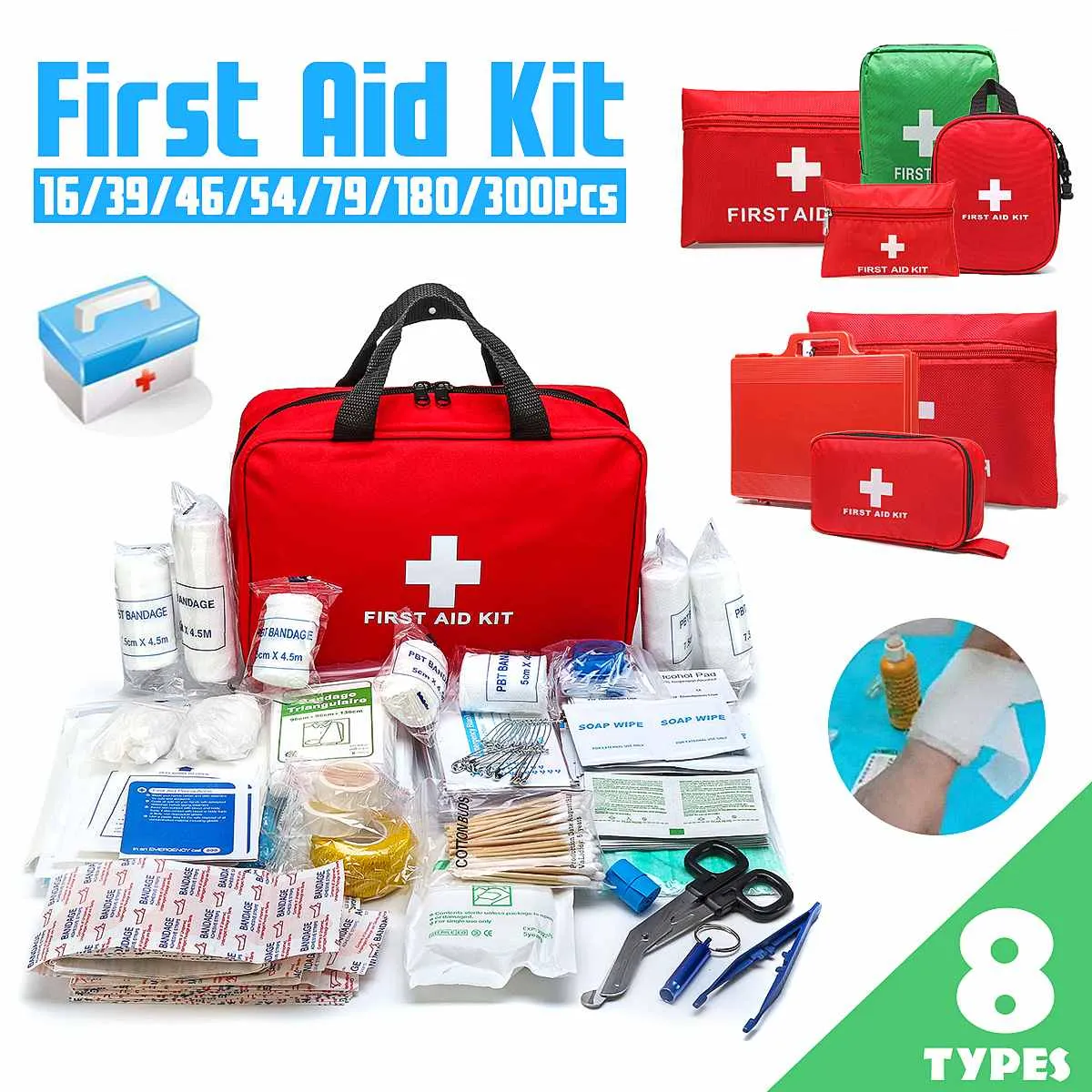 Trousse de premiers secours / mini sac d'urgence pour le camping 16 à 300 pièces BearHo - First Aid Kit