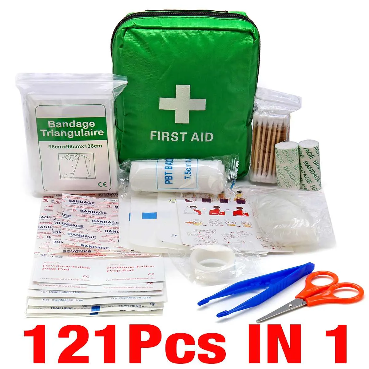 Trousse de premiers secours / mini sac d'urgence pour le camping 16 à 300 pièces BearHo - First Aid Kit