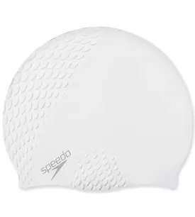 Unisex Adult Bubble Active + Swim Cap - White White