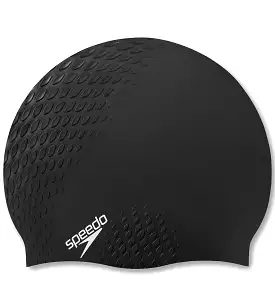 Unisex Adult Bubble Active+ Swim Cap - Black Black