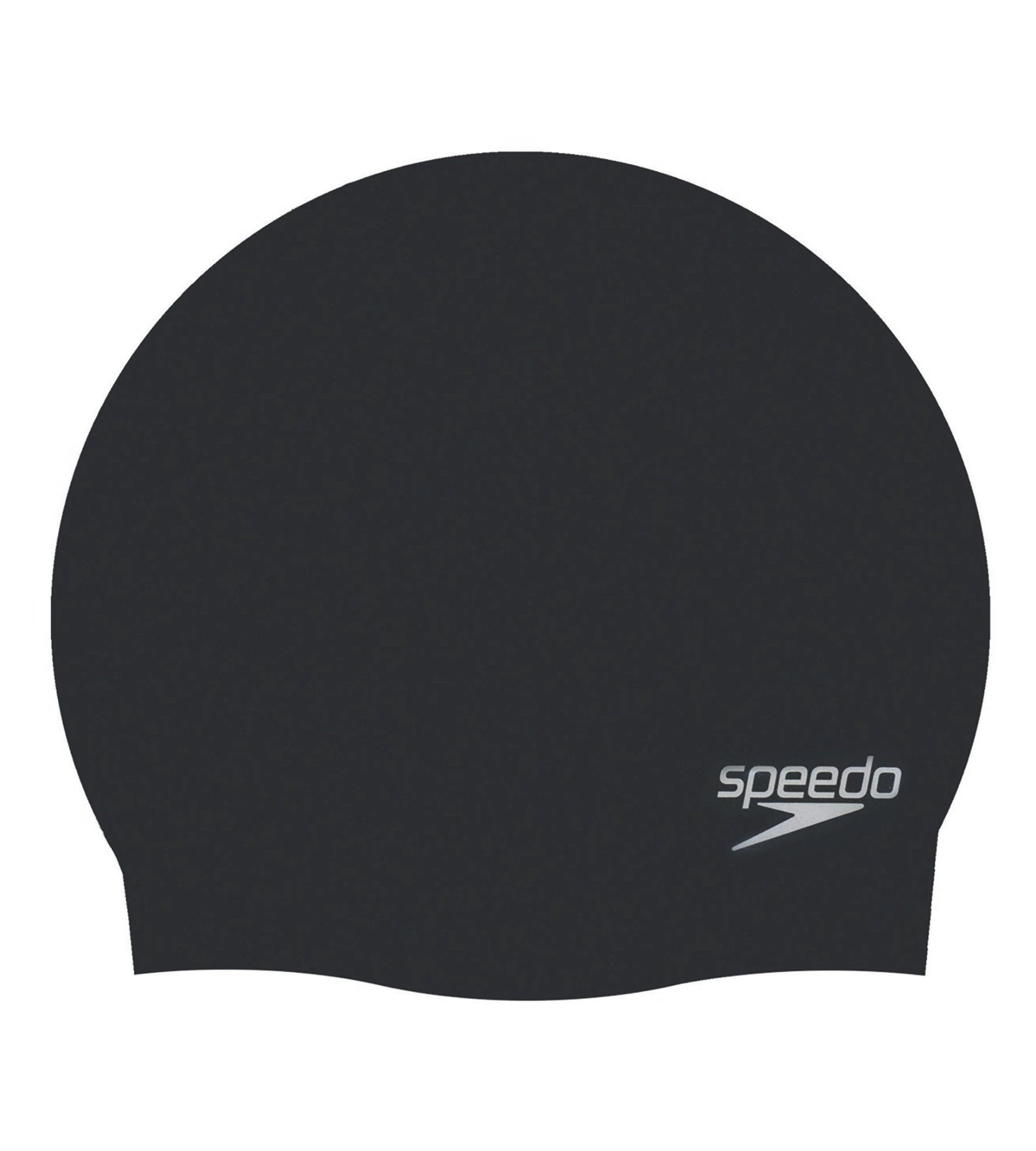 Unisex Adult Moulded Silicone Swim Cap - Black