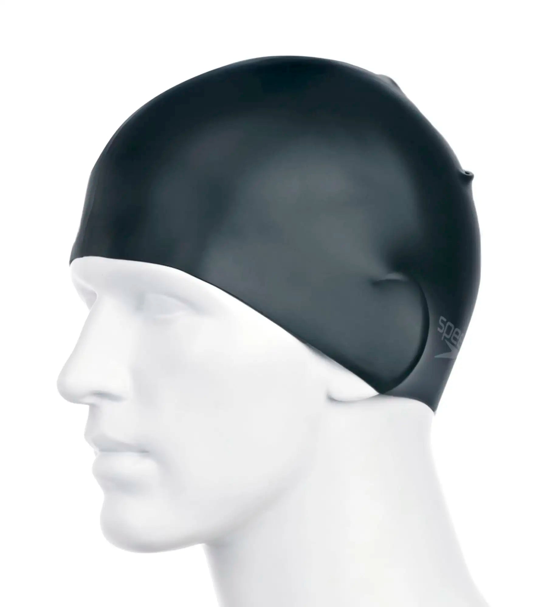 Unisex Adult Moulded Silicone Swim Cap - Black