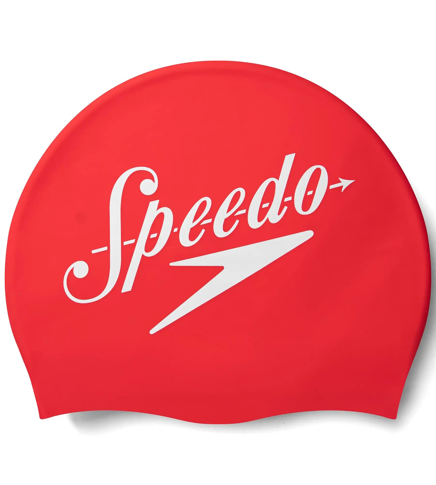 Unisex Adult Slogan Printed Swim Cap - Red & White