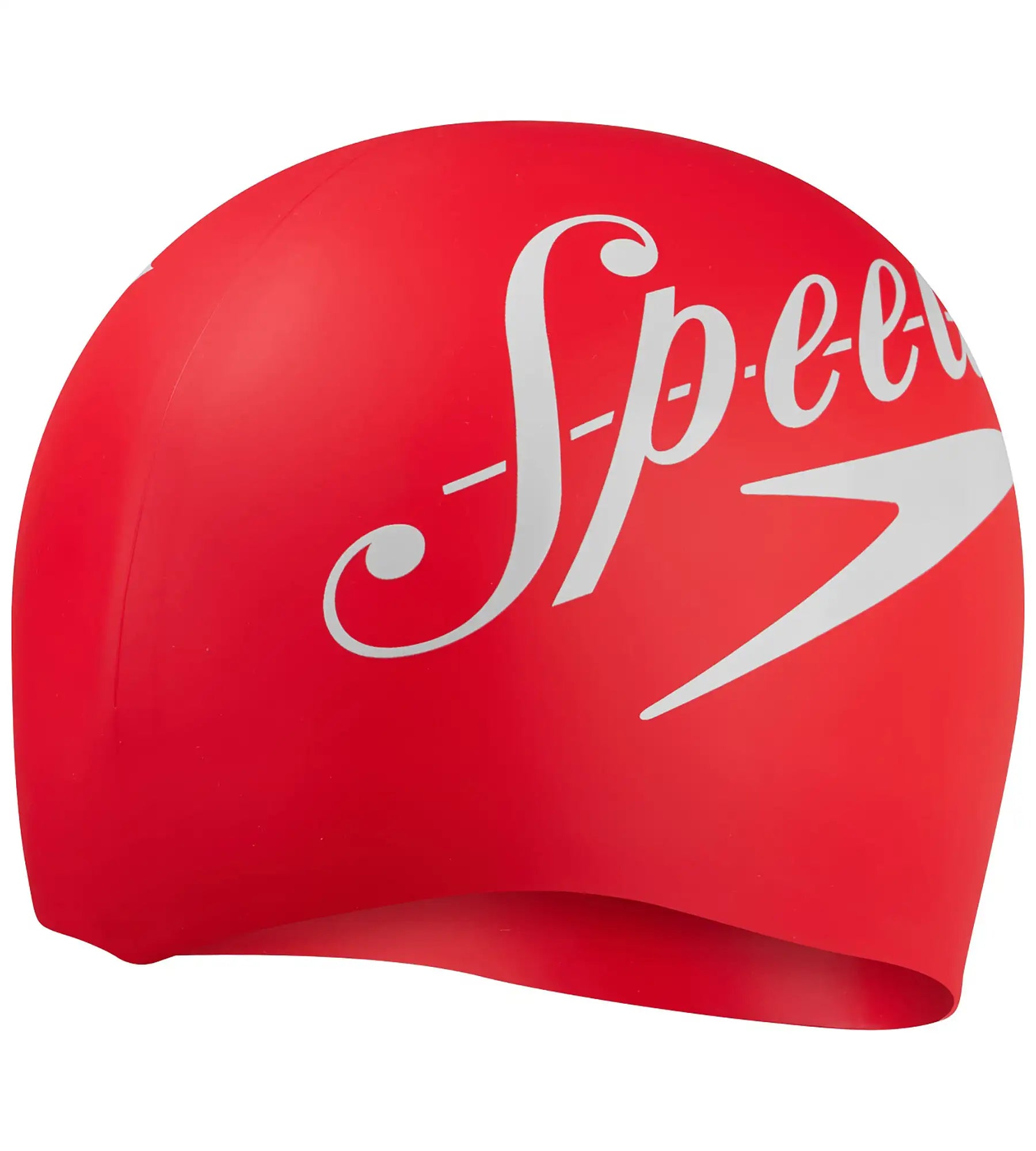 Unisex Adult Slogan Printed Swim Cap - Red & White