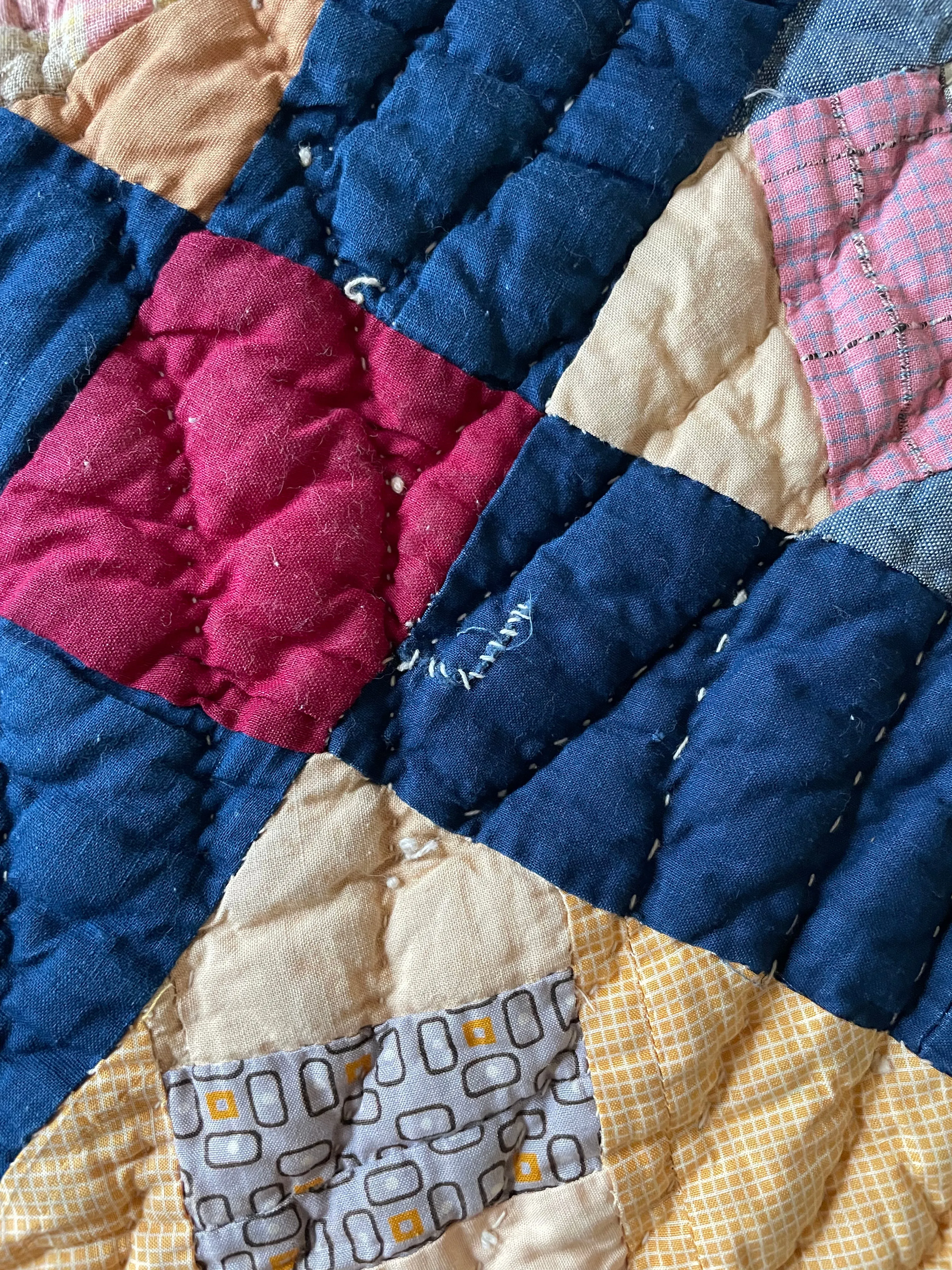 Vintage Cobalt Bars Quilt