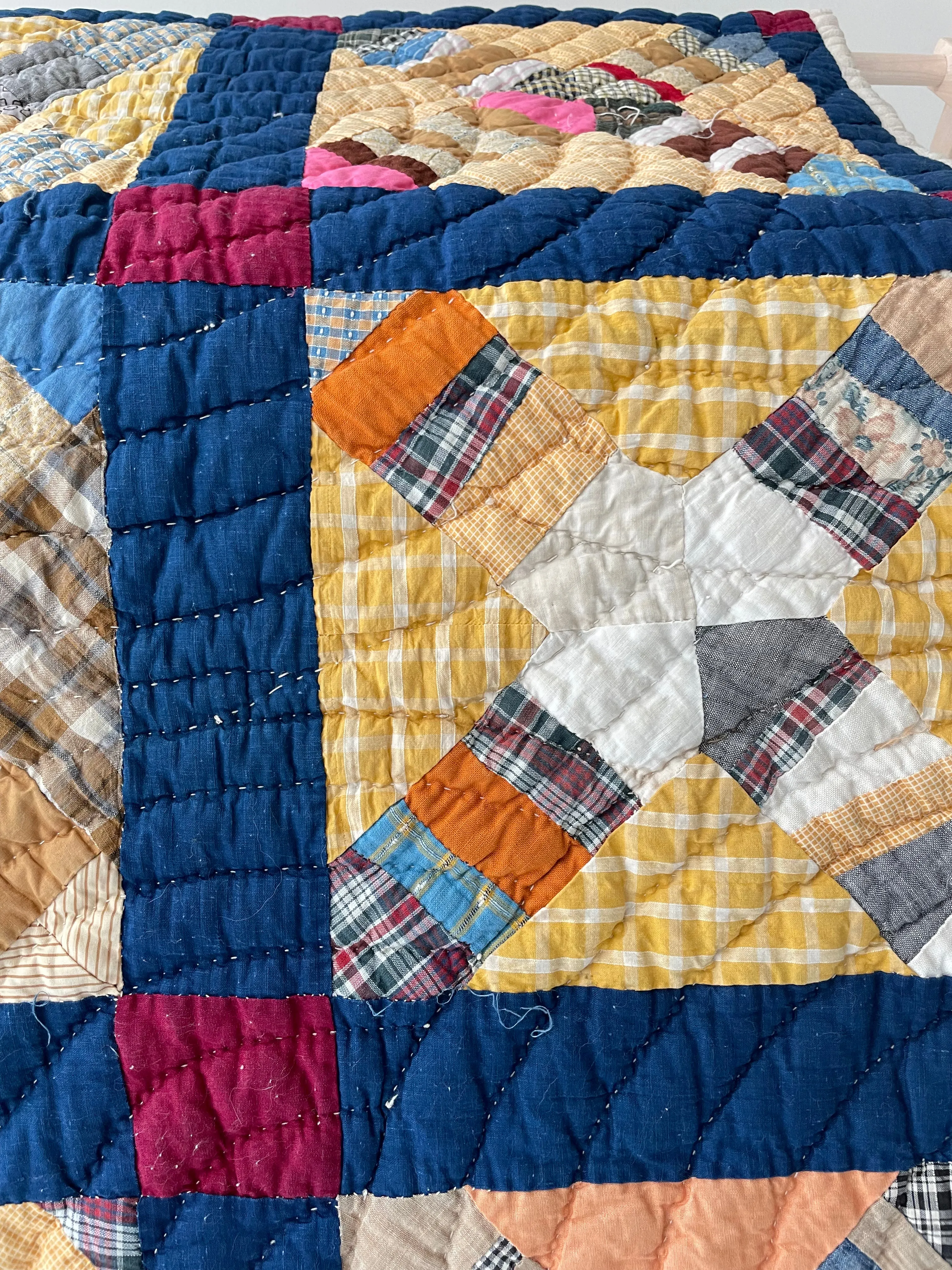 Vintage Cobalt Bars Quilt