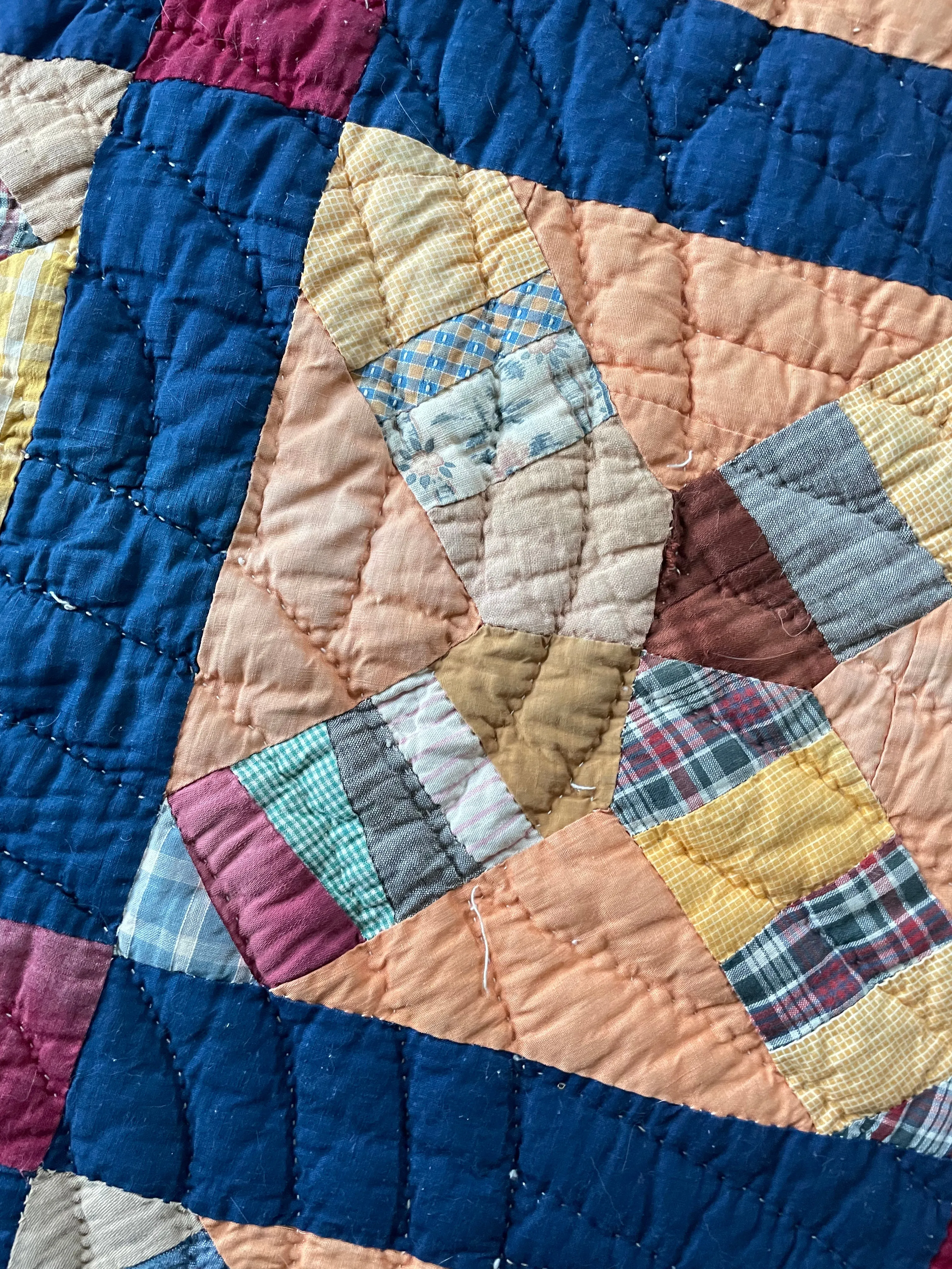 Vintage Cobalt Bars Quilt