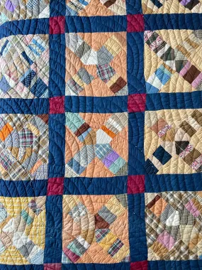 Vintage Cobalt Bars Quilt