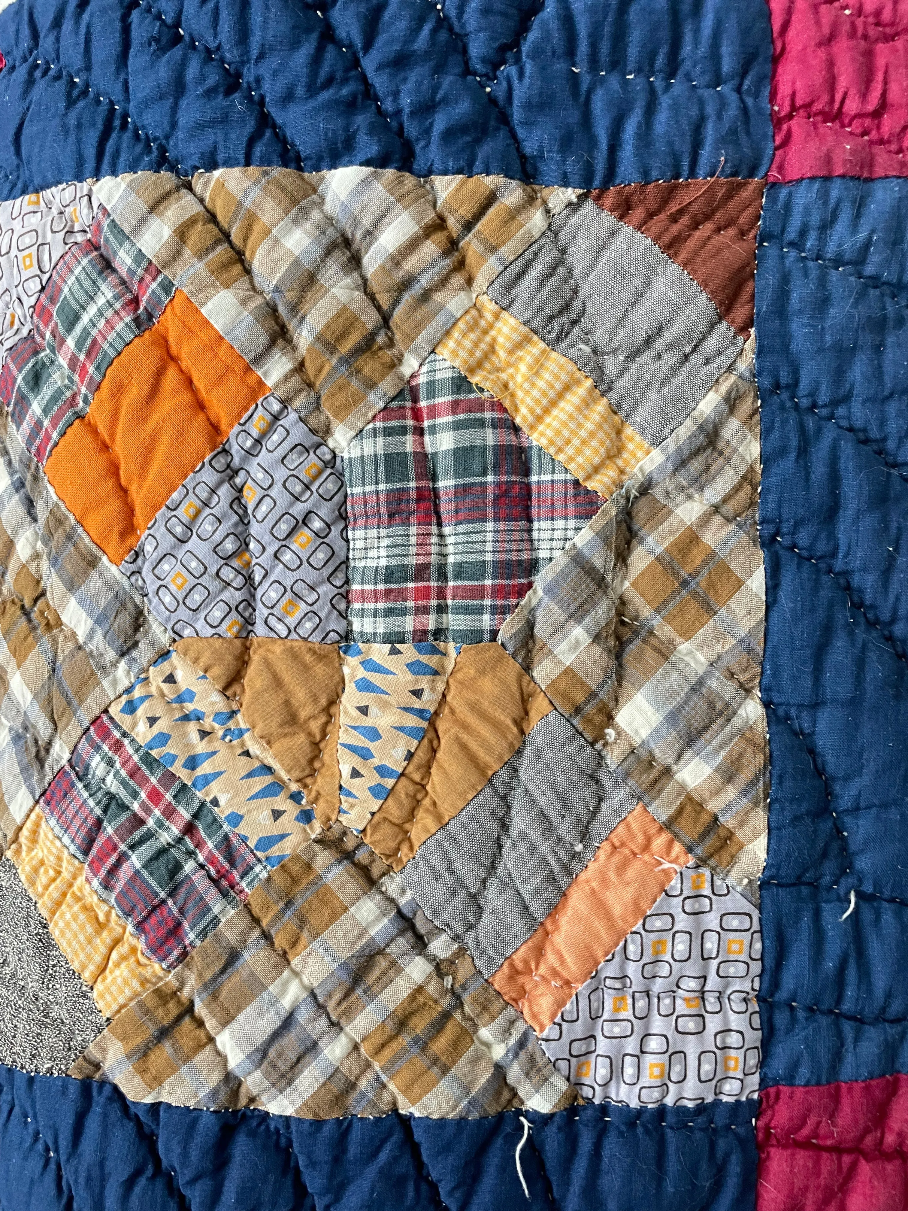 Vintage Cobalt Bars Quilt