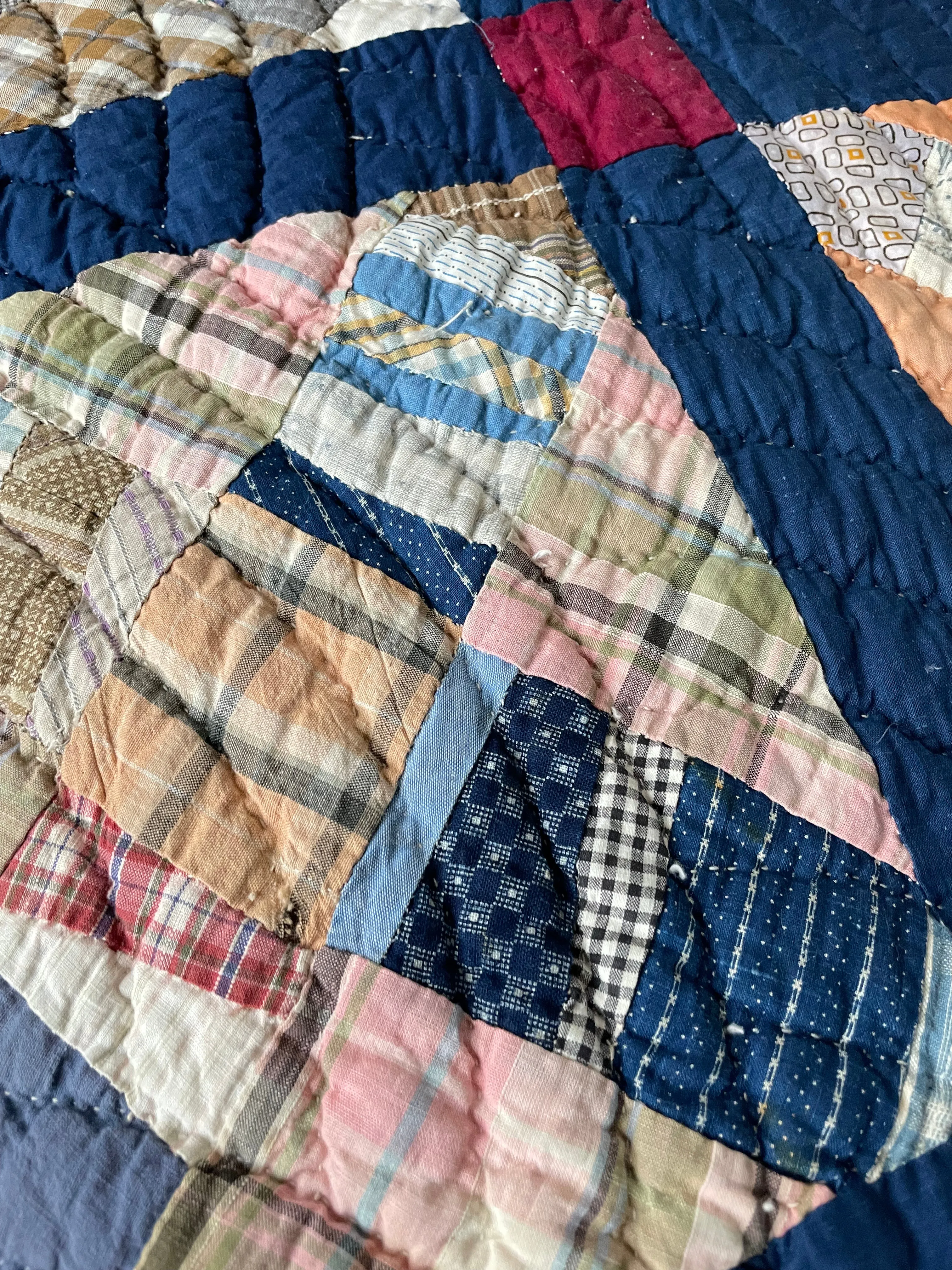 Vintage Cobalt Bars Quilt