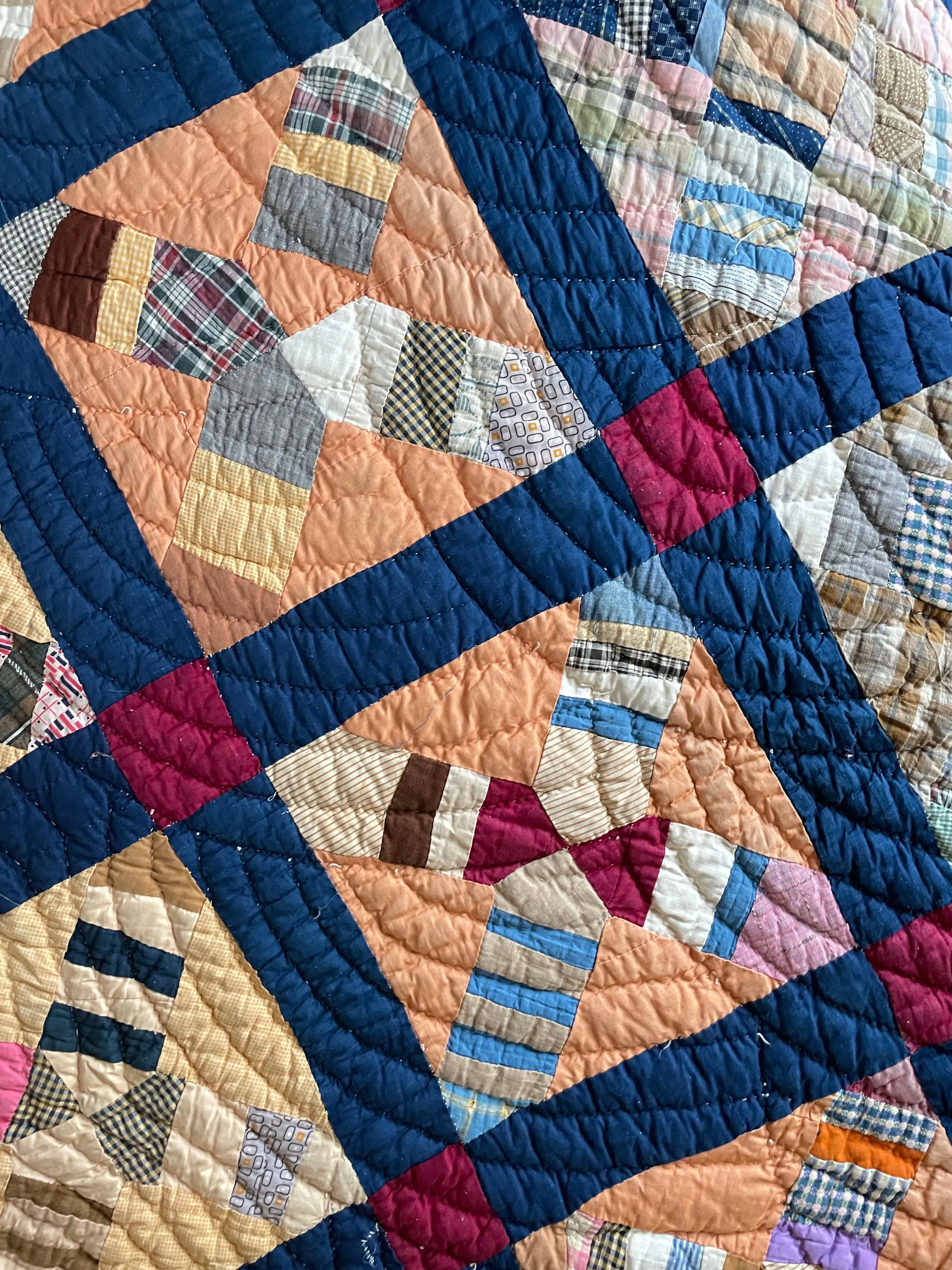 Vintage Cobalt Bars Quilt