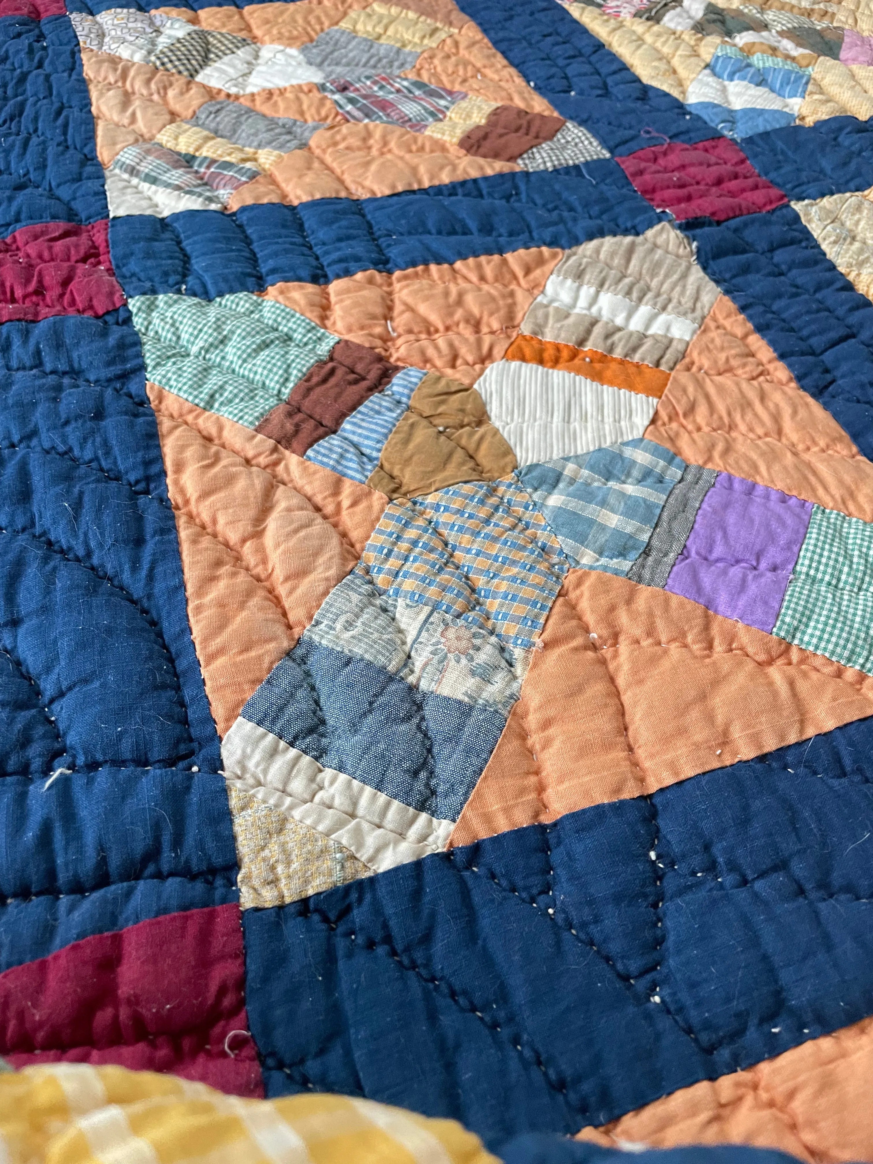 Vintage Cobalt Bars Quilt