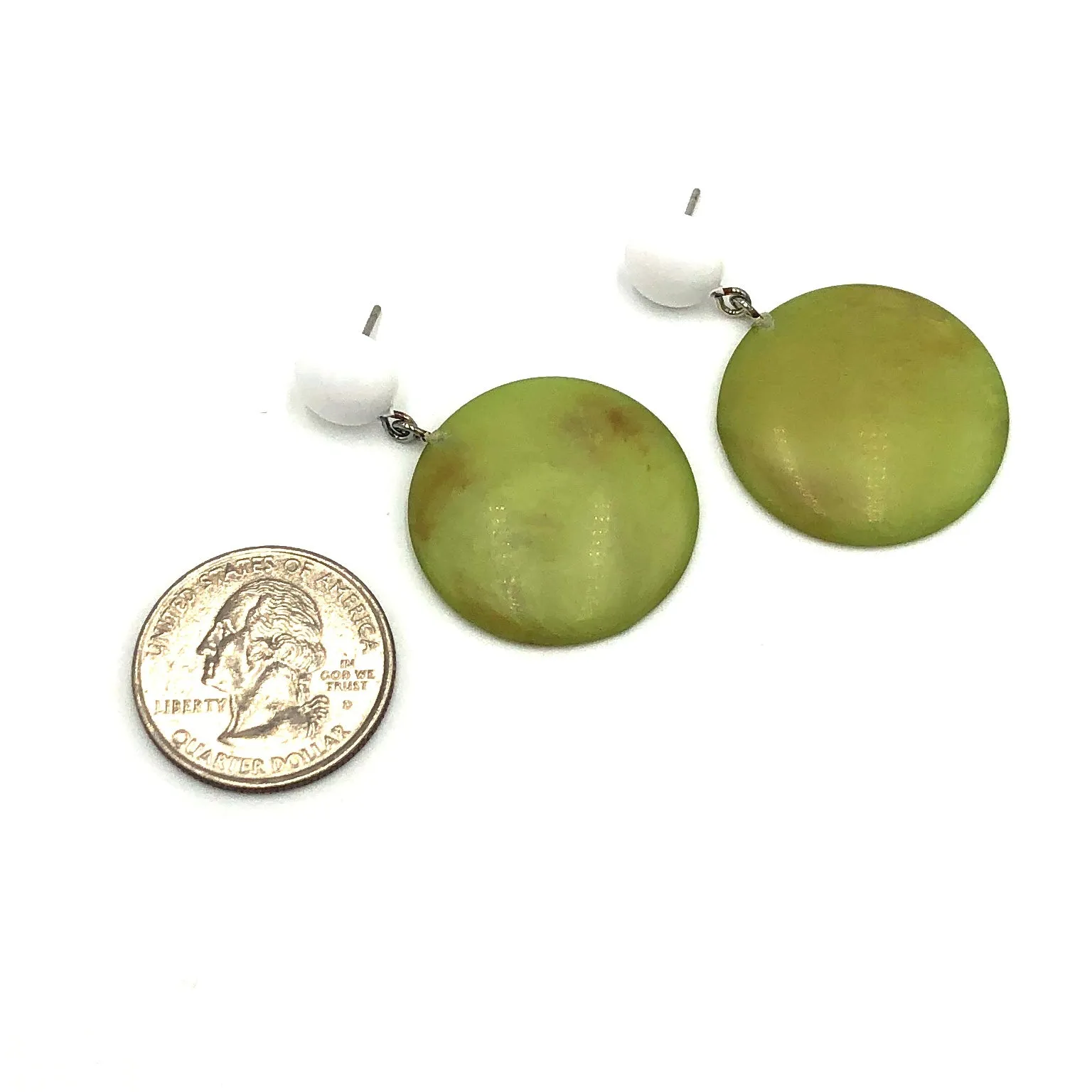 White/Sage Lucite Sarah Drop Earrings