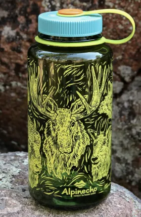 Wildlife Woodcut Water Bottle