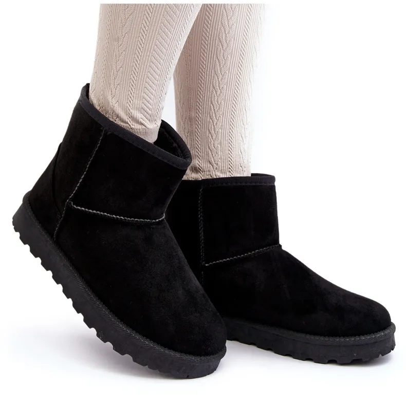 Women's Suede Insulated Snow Boots Black Nanga