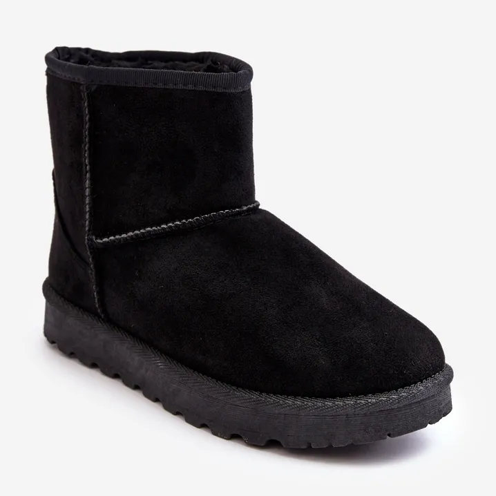 Women's Suede Insulated Snow Boots Black Nanga