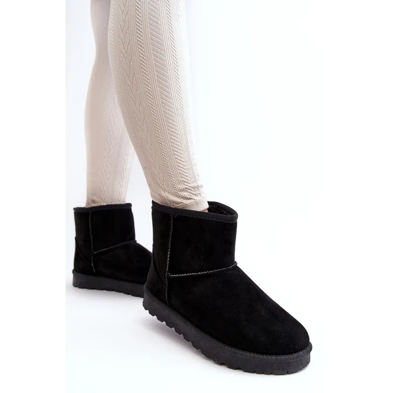 Women's Suede Insulated Snow Boots Black Nanga