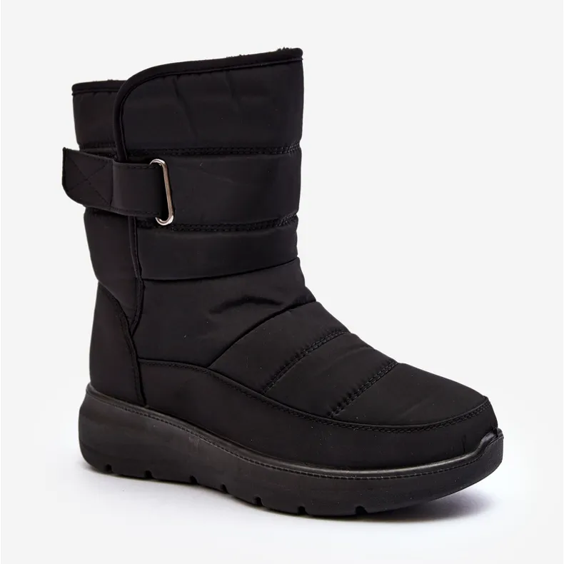 Women's Velcro Insulated Snow Boots Black Jawora