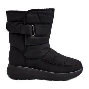 Women's Velcro Insulated Snow Boots Black Jawora